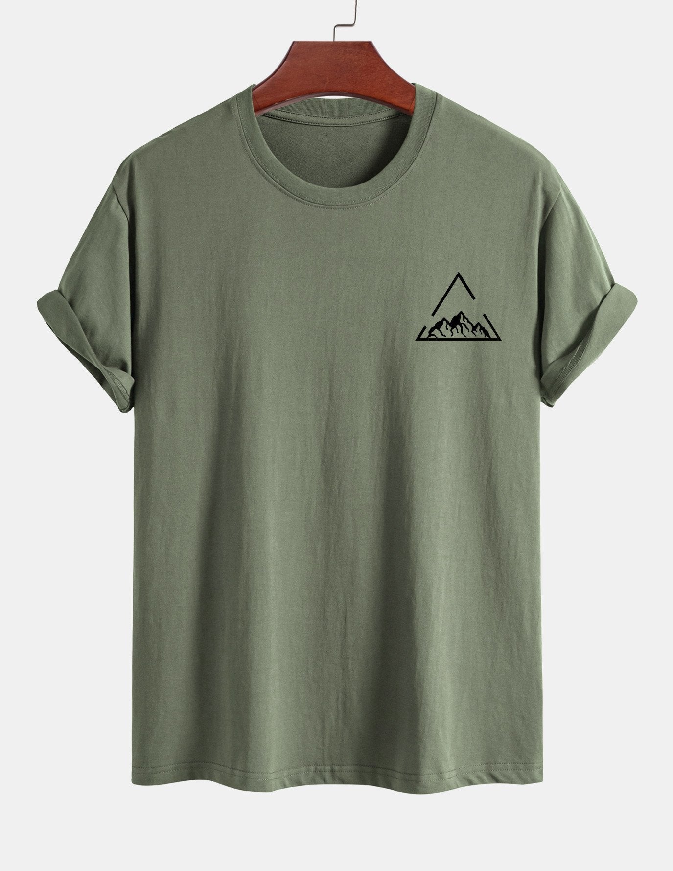 Regular Fit Mountain Print Cotton T-Shirt