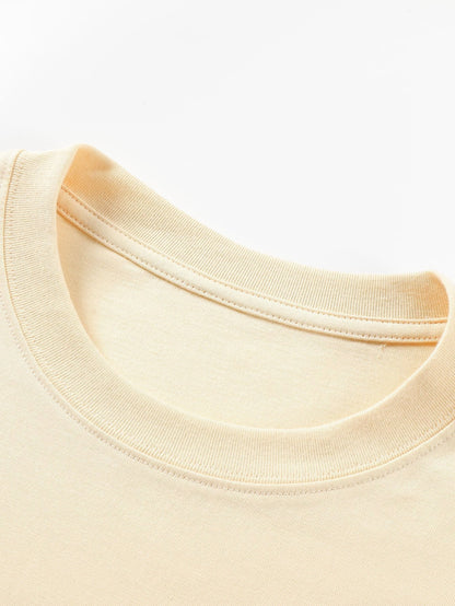 3 Pieces Basic Long Sleeve Heavy Weight Arc Hem T-Shirts