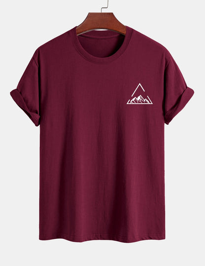 Regular Fit Mountain Print Cotton T-Shirt