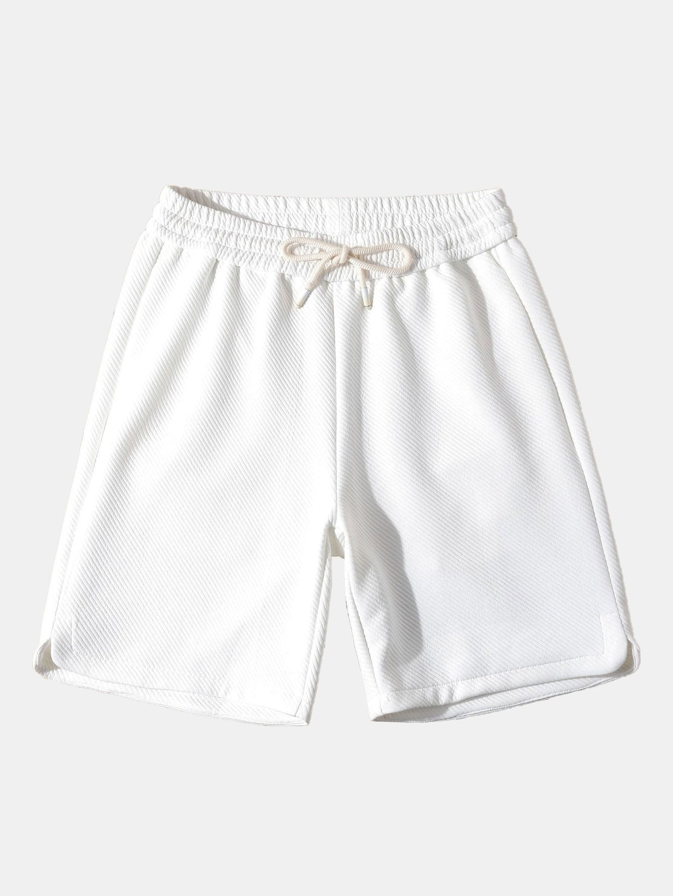 Loose Fit Drawstring Twill Jacquard Shorts