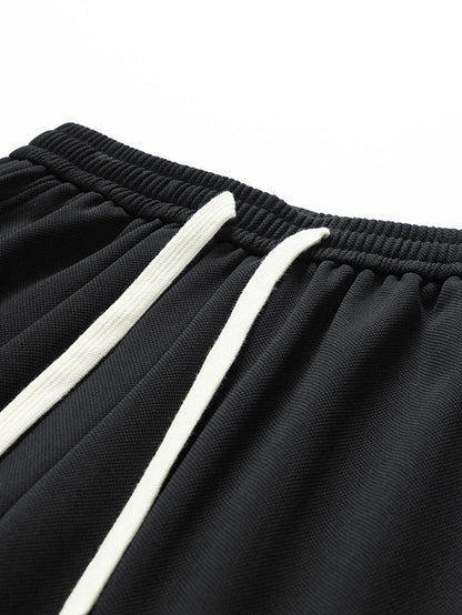 Basic Textured Drawstring Shorts