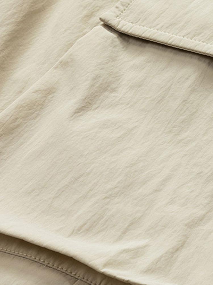 Drawstring Hem Cargo Shorts