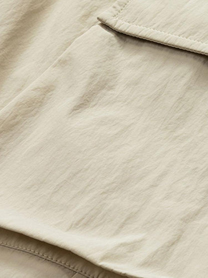 Drawstring Hem Cargo Shorts