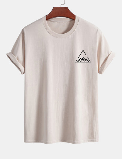 Regular Fit Mountain Print Cotton T-Shirt