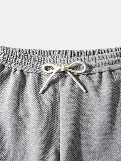 Loose Fit Drawstring Twill Jacquard Shorts