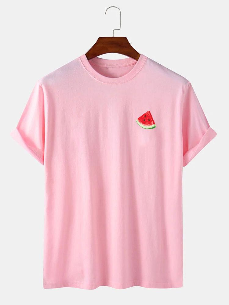 تي شيرت مزين برسمة بطيخ