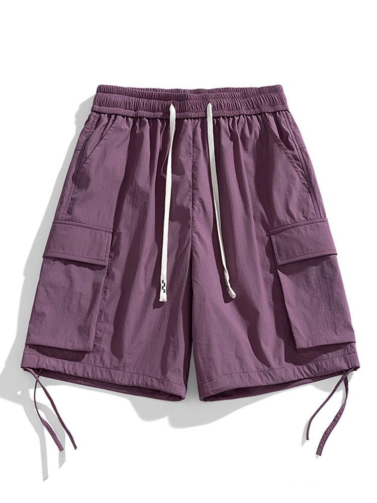 Drawstring Hem Cargo Shorts