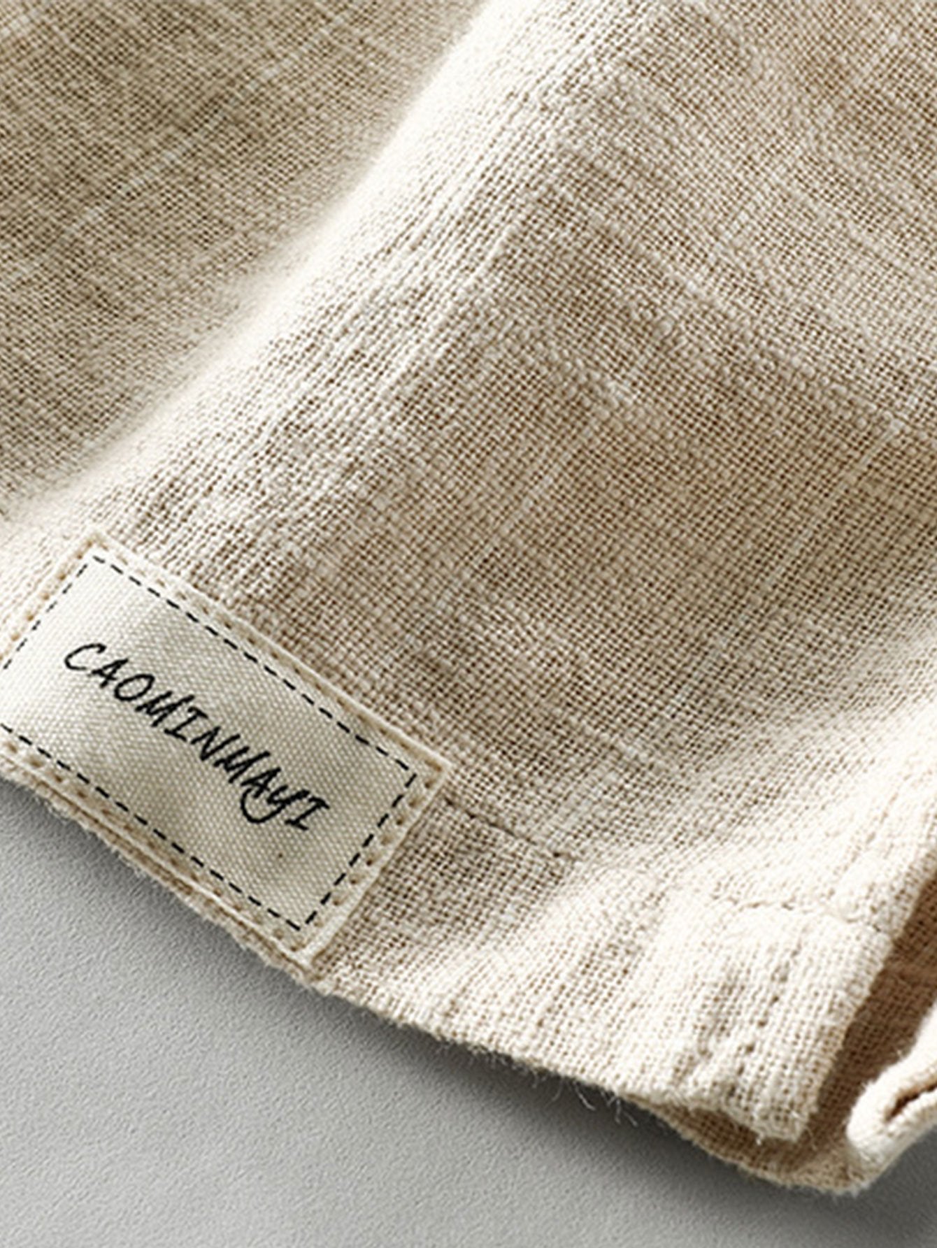 Linen Cotton Blend Drawstring Striped Shorts