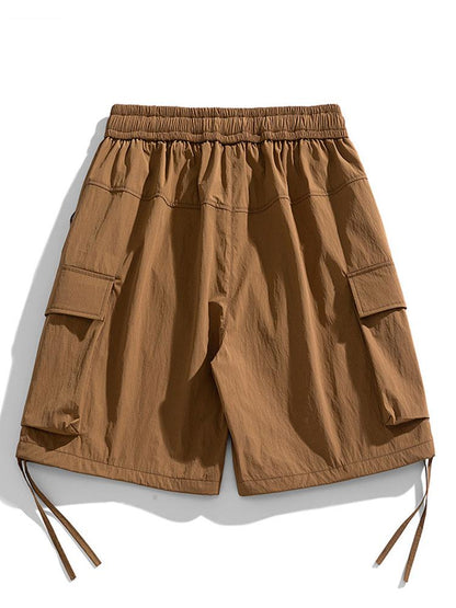 Drawstring Hem Cargo Shorts