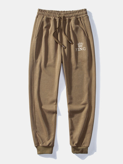 King Crown Print Jogging Pants