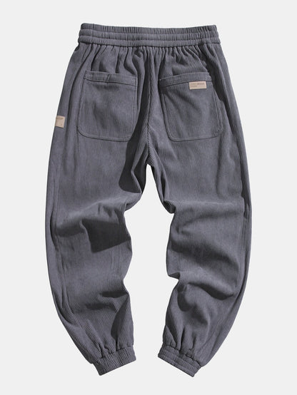 Drawstring Corduroy Jogging Pants