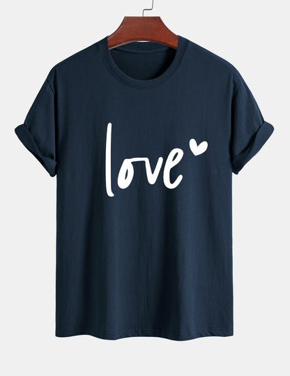 Regular Fit Love Print Cotton T-Shirt