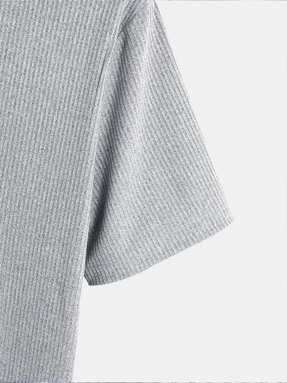 Muscle Fit Arc Hem Textured T-Shirt
