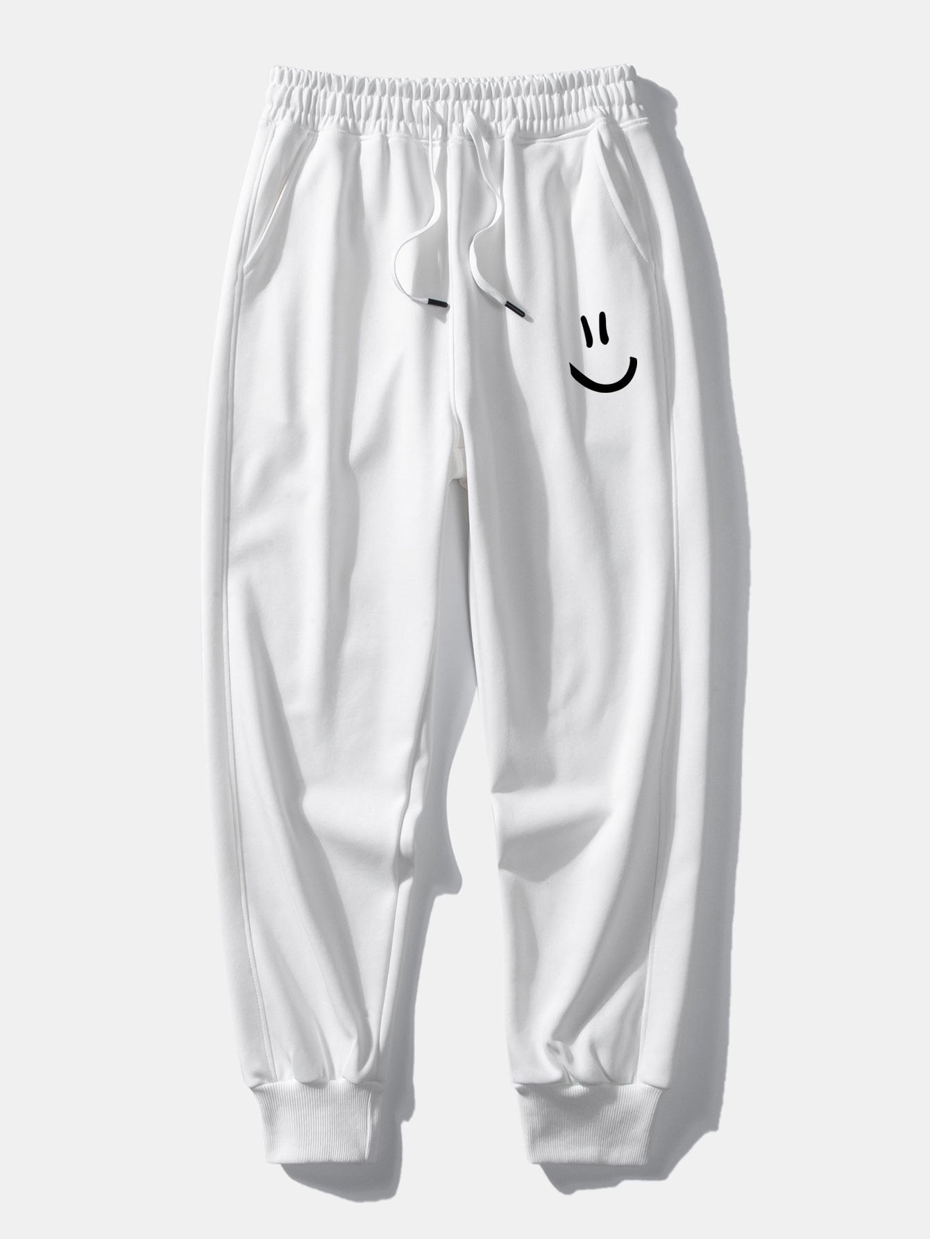 Smiley Face Print Jogging Pants