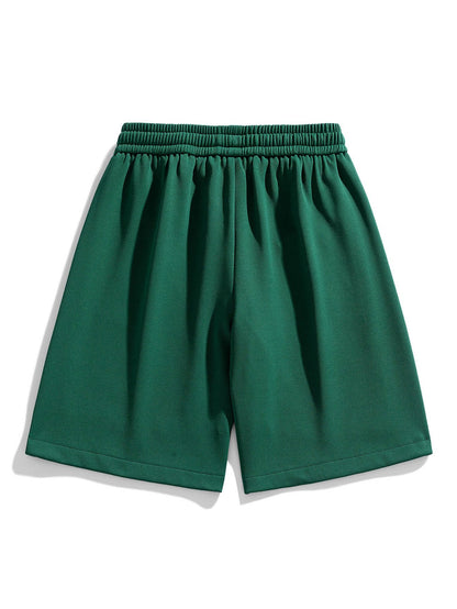 Basic Textured Drawstring Shorts