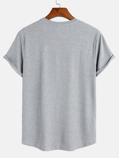 Muscle Fit Arc Hem Textured T-Shirt