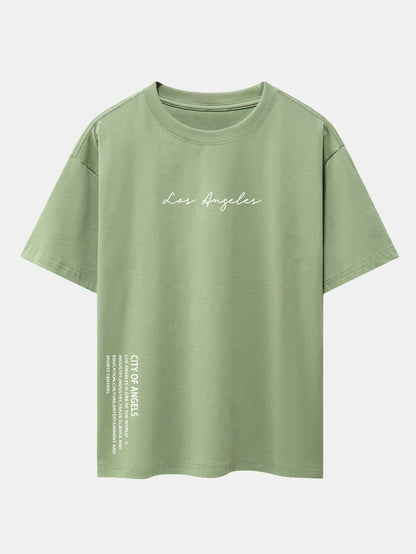Los Angeles Print Drop Shoulder Oversize T-Shirt