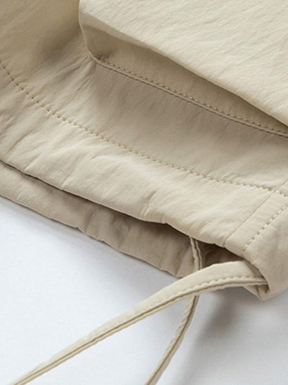 Drawstring Hem Cargo Shorts
