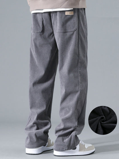Polar Fleece Lined Straight Leg Corduroy Pants