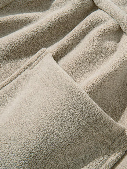 3 Pieces Polar Fleece Loose Fit Straight Leg Pants