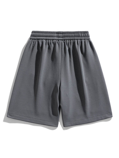 Basic Textured Drawstring Shorts