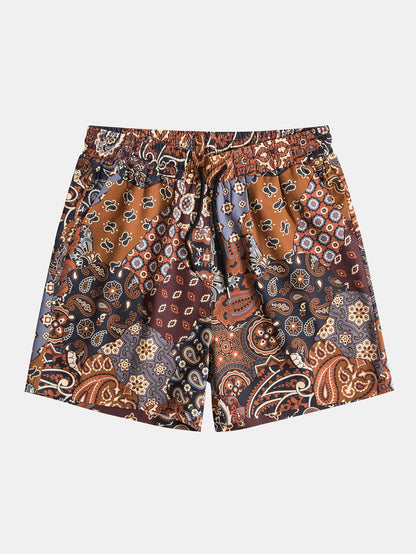 Paisley Patchwork Print Shorts