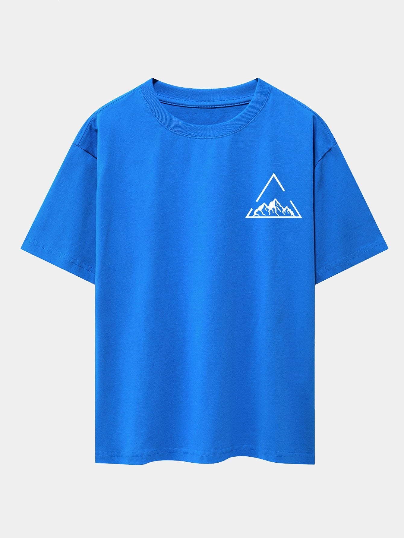 Triangle Mountain Print Drop Shoulder Oversize T-Shirt