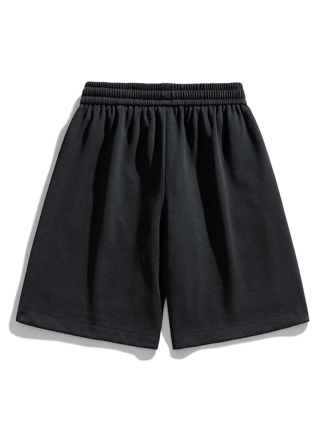 Basic Textured Drawstring Shorts