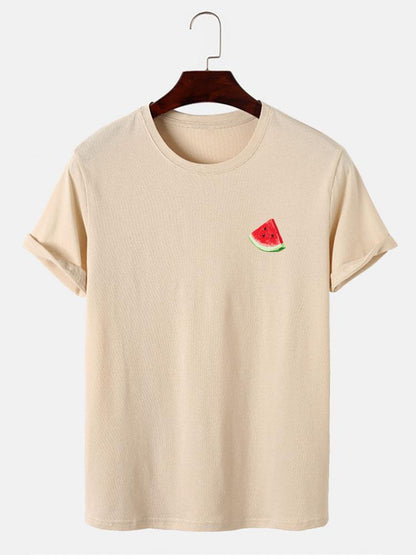 تي شيرت مزين برسمة بطيخ