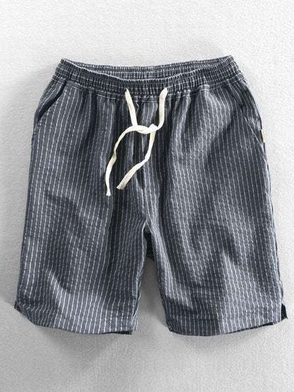 Cotton Drawstring Striped Shorts