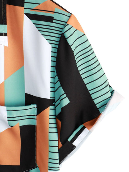 Geometric Stripe Print Shirt