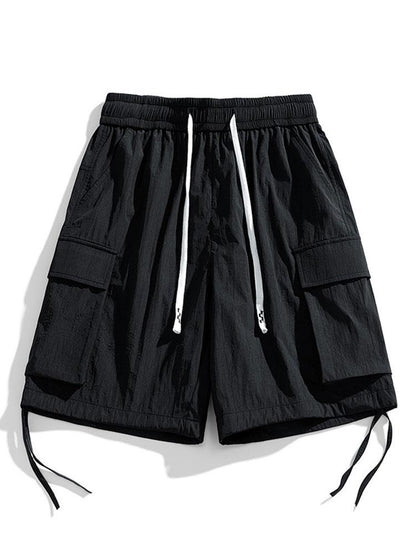 Drawstring Hem Cargo Shorts