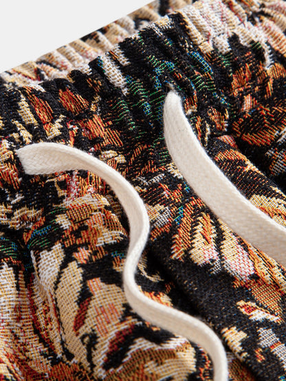 Painted Floral Jacquard Shorts