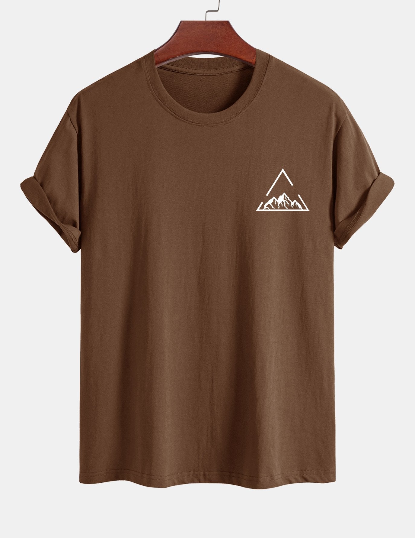 Regular Fit Mountain Print Cotton T-Shirt