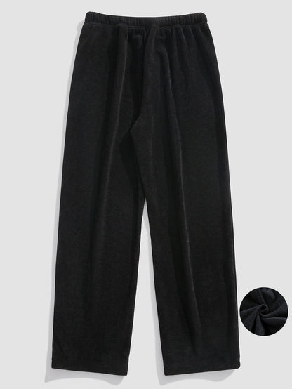 Polar Fleece Lined Straight Leg Corduroy Pants