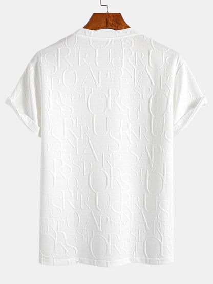 Short Sleeve Letter Jacquard T-Shirt