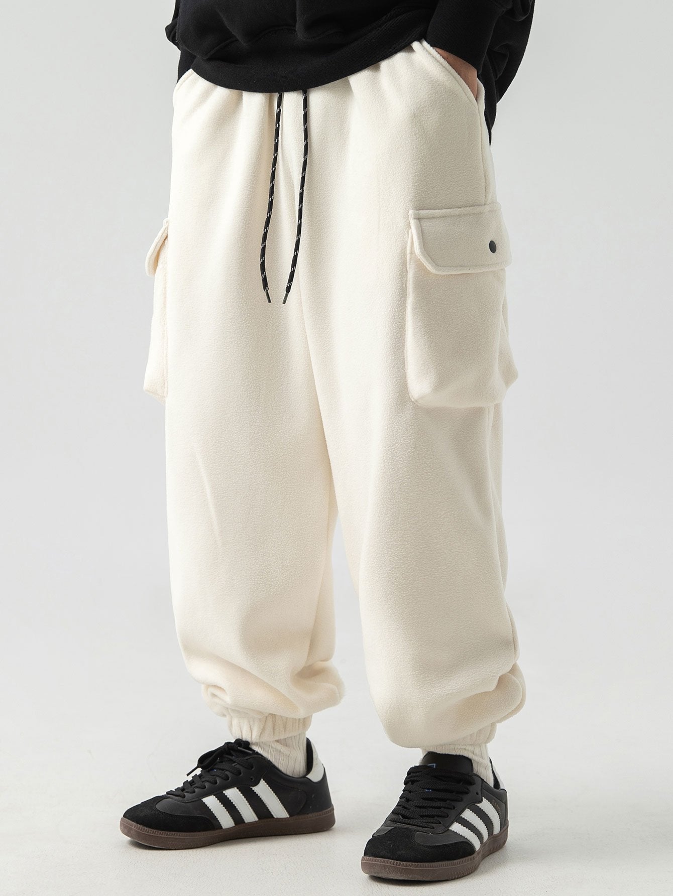 Polar Fleece Cargo Jogging Pants